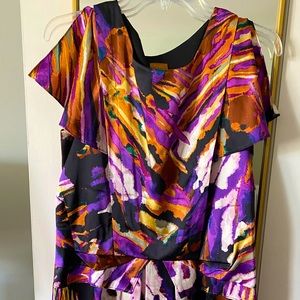 EUC Ali Ro moody floral drop waist mini dress!